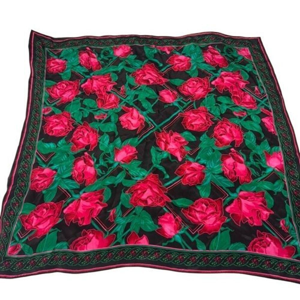 Vintage Liz Claiborne vintage scarf floral rose VTG - EUC